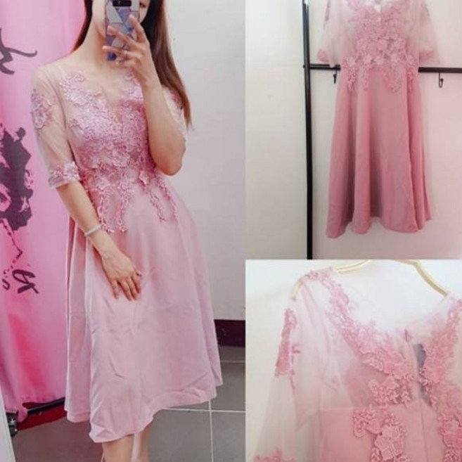 VINASHOP 輕婚紗 伴娘服婚紗小禮服, 圖3乾燥玫瑰粉