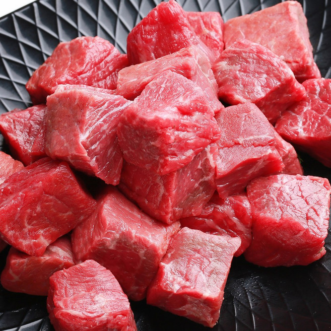 미트윈 소고기 GF등급 우둔살 중량 정형선택 소포장 냉동, 1kg, 1개, 큐브, (200g)