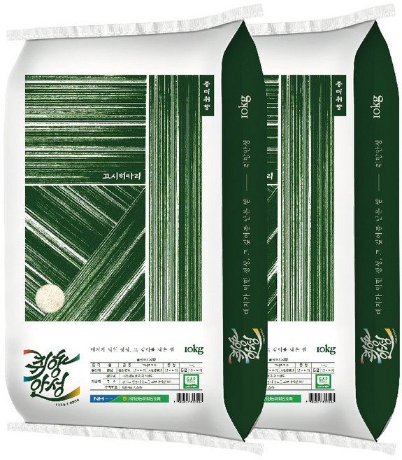 25년 햅쌀 서안성농협 고시히카리 20kg(10kg+10kg) 특등급 당일도정 단일품종, 2개