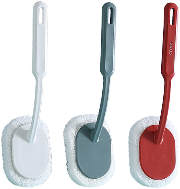 1+1 욕실 청소 스펀지 핸드 브러쉬, 2개, 흰색