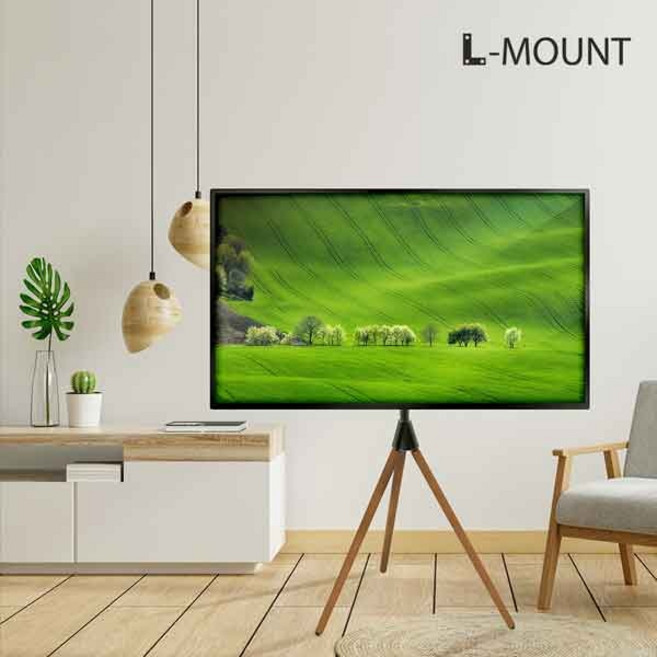 (엘디엘 마운트) 이젤형 TV 스탠드 삼성 LG 55인치 65인치 블랙/우드 조합 APL-TSE643B (30~70형), 1개