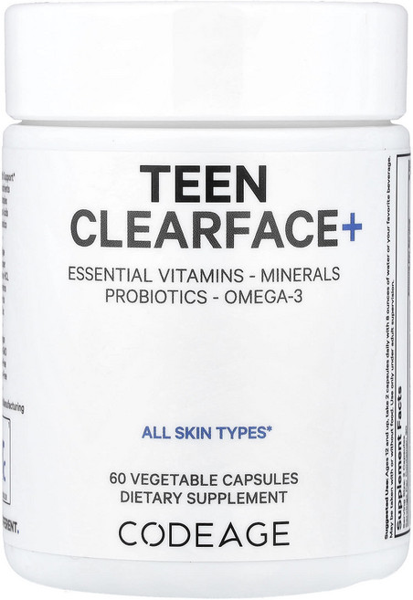 코드에이지 틴 클리어 페이스 비타민 모든 스킨 타입용 캡슐 60정, 4개