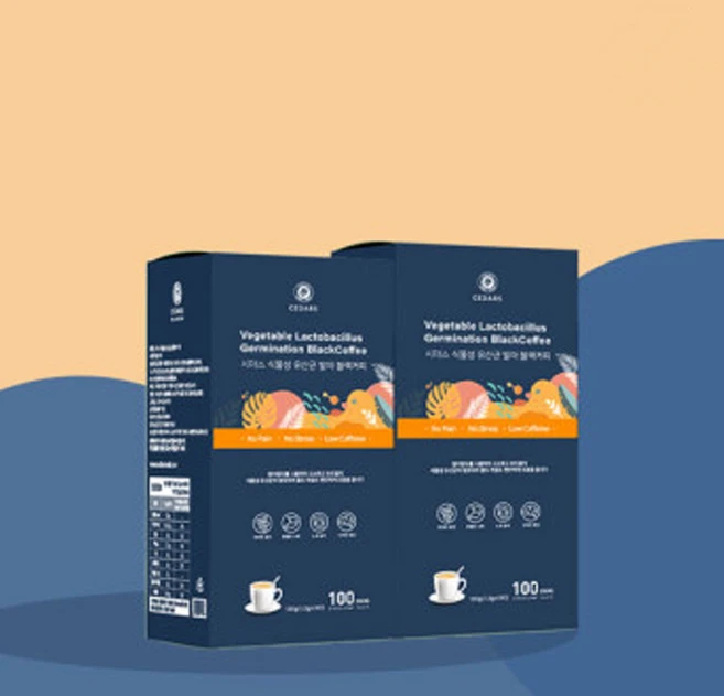 시더스 식물성 유산균 발아 블랙커피(1.2g 100개입), 100개입, 2박스 - 쿠팡