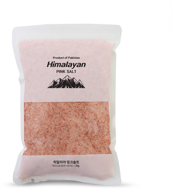 블루오션 히말라야 핑크솔트 (천일염사이즈 중간입자) 중량별 핑크소금 암염 소금 일반굵은소금사이즈, 1개, 2kg