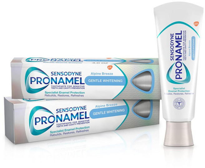 치약 미백 센소다인 Pronamel Gentle Whitening 2개 (1개 당 184g=6.5oz), 184g