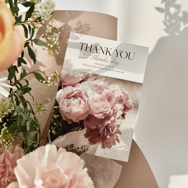 어버이날 카드 가정의달 카네이션 꽃집 포장 카드 9x12, 화이트, 30개