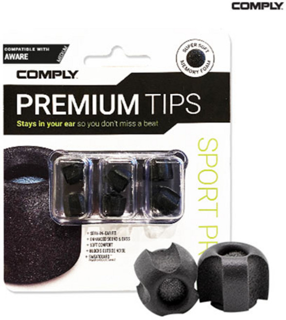 COMPLY SPORT PRO AWARE PRO 컴플라이 정품 스포츠 프로 어웨어 프로 이어폰 폼팁 중형 Medium size, 1개
