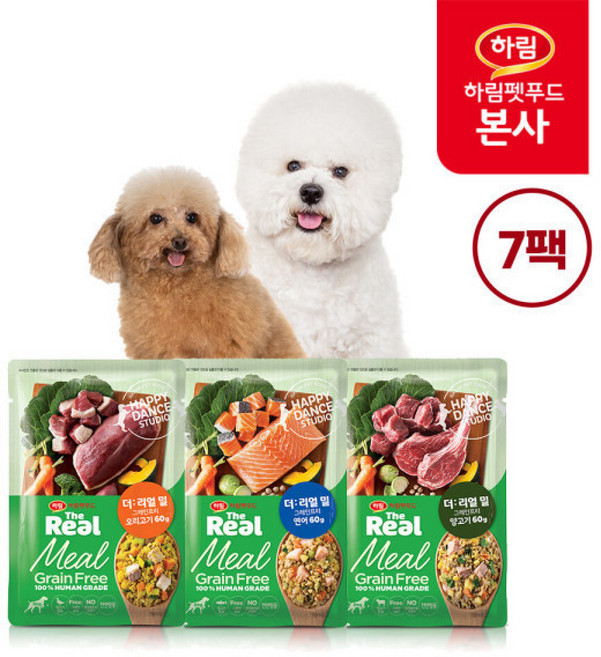 더리얼 그레인프리 밀 7일세트/강아지 화식, 1개, 60g, 닭