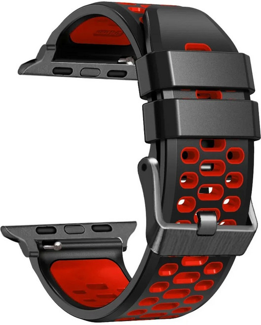 워치 울트라 2 용 스포츠 실리콘 스트랩 49mm 팔찌 손목 밴드 워치 시리즈 9 8 7 SE 6 45mm 44mm 42mm 액세, Black Red 1, 42mm 44mm 45mm 49mm, 4)Black Red 1