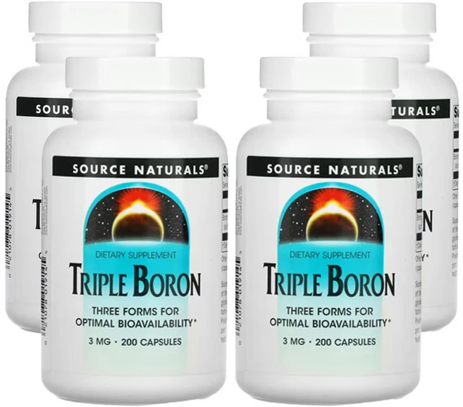 소스 네츄럴스 트리플 붕소 3mg 캡슐 200정, 4개 - 쿠팡