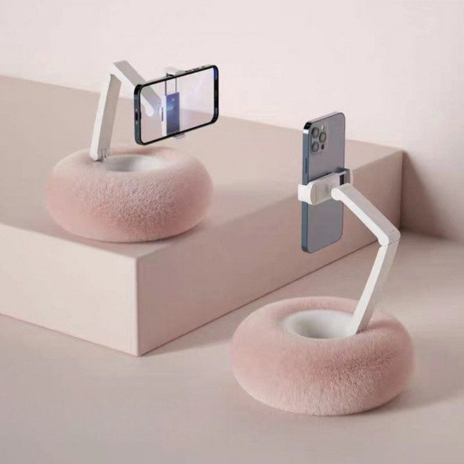 침대 핸드폰 거치대 누워서 휴대폰 스탠드 휴대용 크리 에이 티브 베개 휴대 전화 홀더 태블릿 회전 라이브 스트리밍 드라마 데스크탑 홈 유니버설 Rice white 1 1개, B. 글레이셔 화이트(휴대폰용) * 1개 × 1개