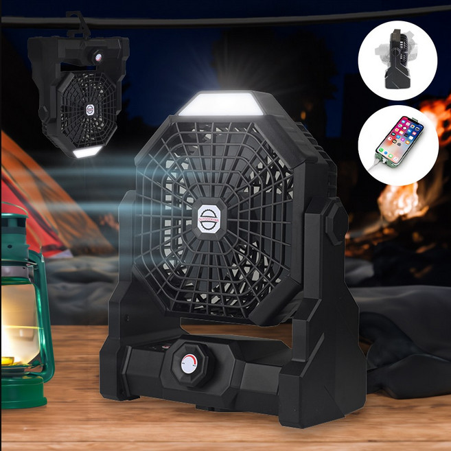 루트나인 고출력 BLDC 캠핑 탁상용 무선 선풍기, 딥블랙, RN-X3 (일반형)