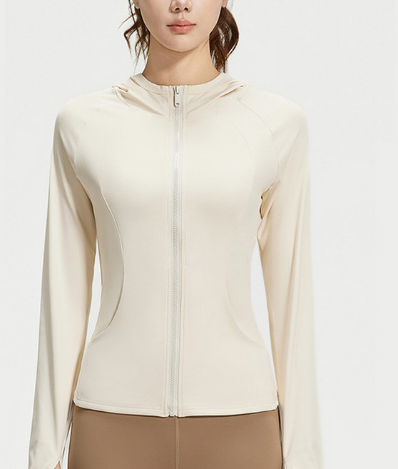 지디오 여성 스포츠 긴팔 티셔츠 후드 집업 롱 슬리브 슬림핏 운동복 요가복 필라테스