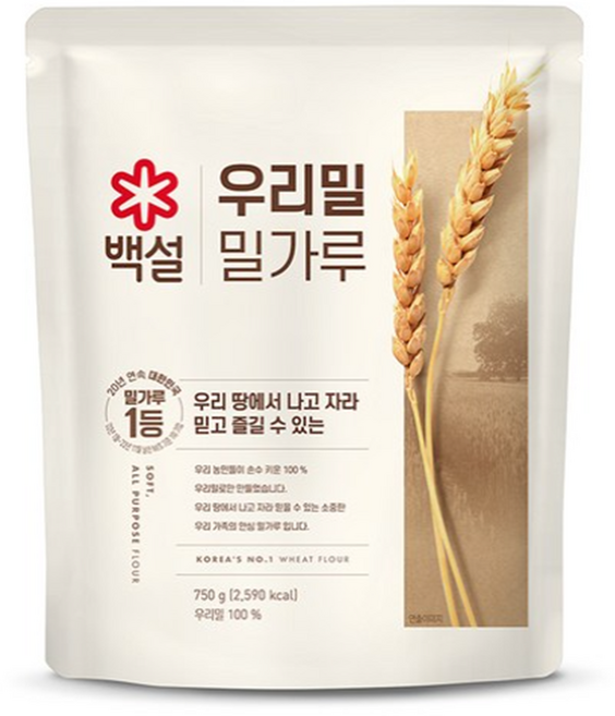 백설 우리밀 밀가루, 750g, 1개