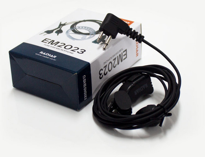 라디아 골드플러스 GP-300용 라디아 EM2023 경호 이어마이크 D타입 이니어 무전기이어폰, 1개