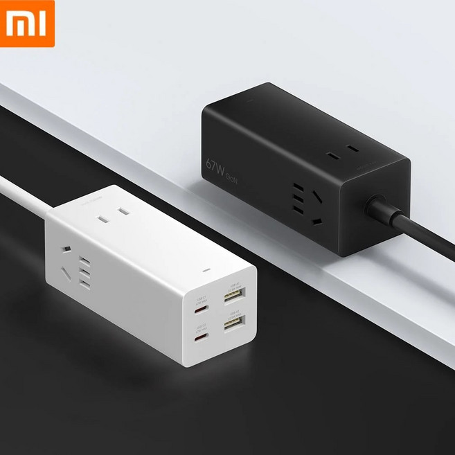 샤오미 데스크탑 고속 충전 소켓 USB-A USB-C AC 2500W MAX 멀티탭 도킹 스테이션 HDMI 7in 1 6A 데이터 라인 포함 67W, 1개, White, 1mm
