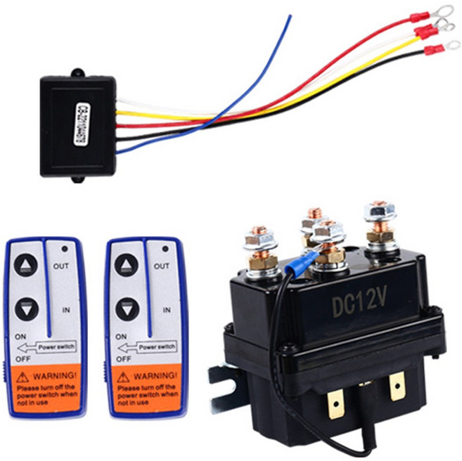 윈치 원격 접촉기 12V 250A 제어 릴레이 지프 ATV SUV 용 무선 복구, 01 Black, 01 빠른, 1개