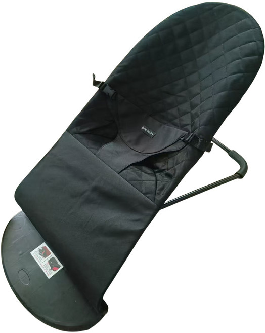 DIU 嬰兒搖搖椅哄娃哄寶寶哄睡搖籃躺椅可摺疊可調節搖搖椅安撫椅, 1件, 黑色菱形款+木珠玩具+蚊帳:如圖