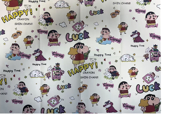 미리아 선물포장지 아이템 짱구 인스타 스타일 크라프트지 포장지, 1세트, 짱구 선물포장지