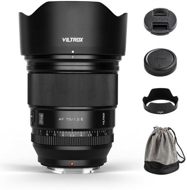 VILTROX AF 75mm F1.2 E AF F1.2 단초점 중망원 렌즈 소니 E마운트용 교환 렌즈 오토, 상세페이지 참조, 1개