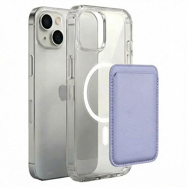 EVOL 강화자력 아이폰 맥세이프 케이스 + 가죽 카드지갑 세트