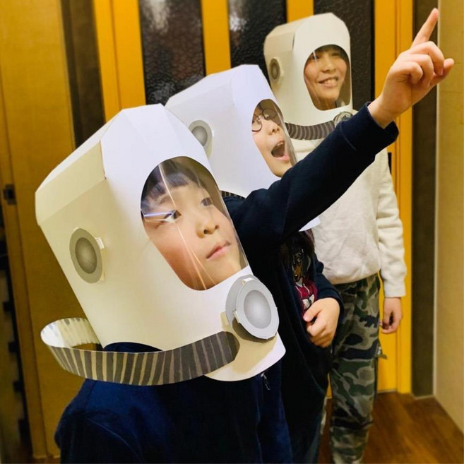재밌는 역할 가면 놀이 종이 우주 비행사 헬멧 만들기 5p 교육교구 유치부 두뇌발달 놀거리, 1개