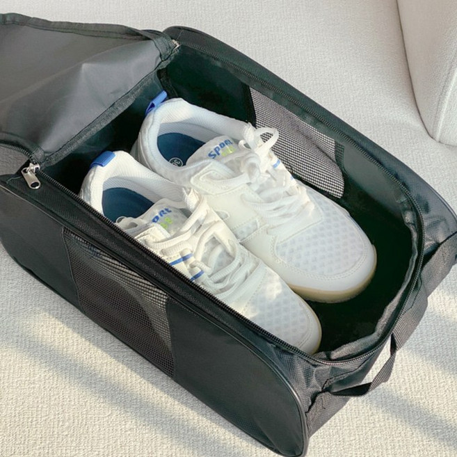 통기성강화 광폭 경량 메쉬 스포츠 러닝 헬스 신발 가방 신발주머니, 1개, 블랙