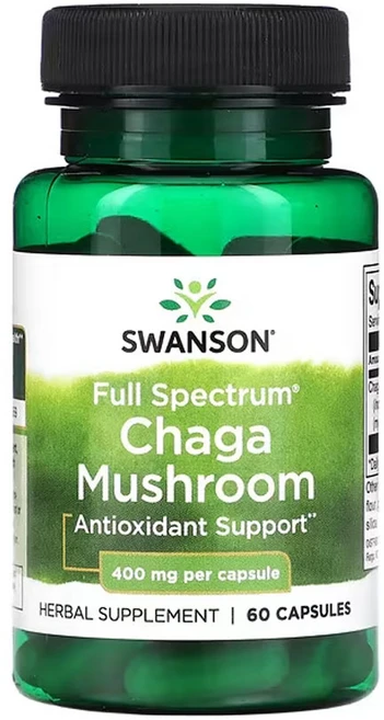 스완슨 풀 스펙트럼 차가 머쉬룸 400mg 캡슐, 1개, 60정 - 쿠팡