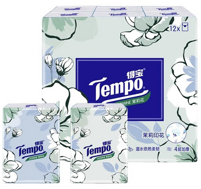 12/24 조각 VIDA 손수건 작은 휴대용 화장지 두꺼운 층 세트 가방 WETTAB