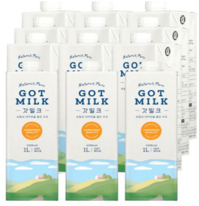 (1Lx12입) 믈레코비타 갓밀크 수입멸균우유 3.5% 12팩