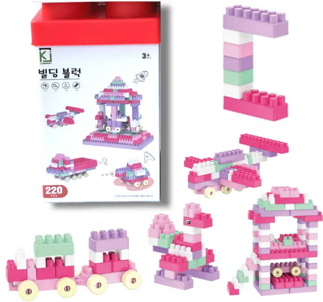 에브리굿 빌딩블럭 STEP2, 1개, 핑크