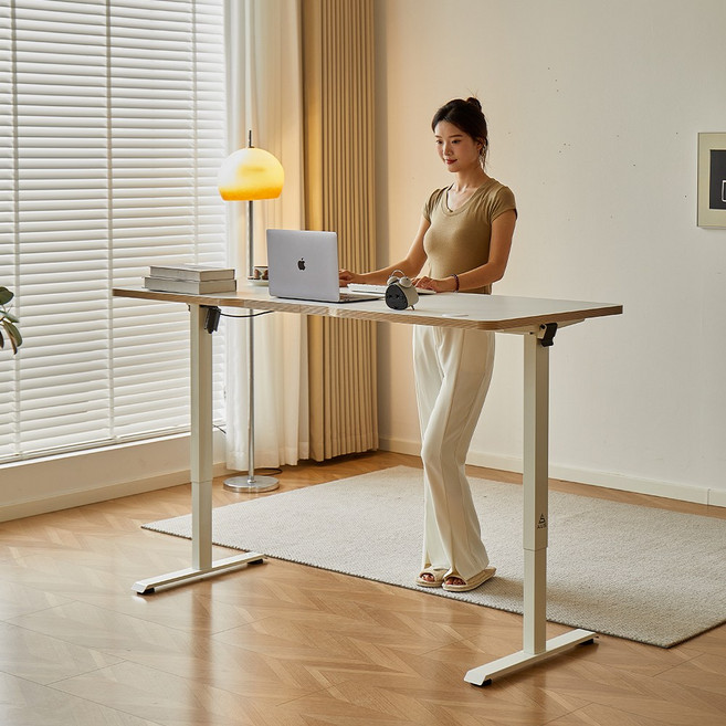 아우스 원목 FJ03 간편조립 전동 모션데스크 전동책상 높낮이조절책상 스탠딩책상 1000 1200 1400 1600, 화이트 상판+화이트 프레임