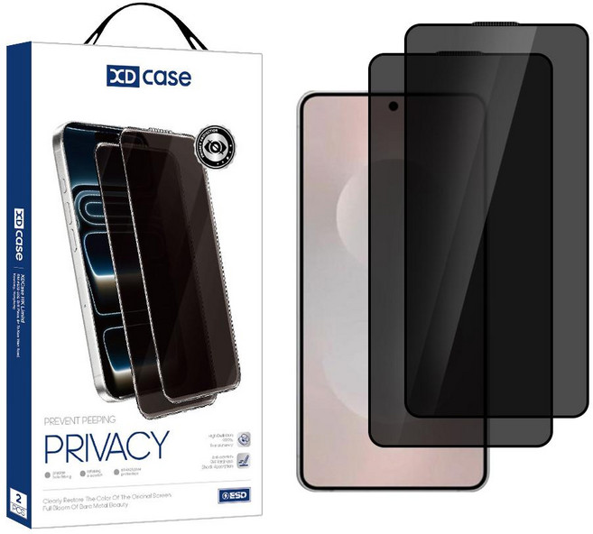 XDcase 삼성 갤럭시 S26 울트라 5G 2개입 / 팩 실크 스크린 인쇄 안티-피프 강화유리 화면 보호기 지문 인식 해제 지원, 2세트