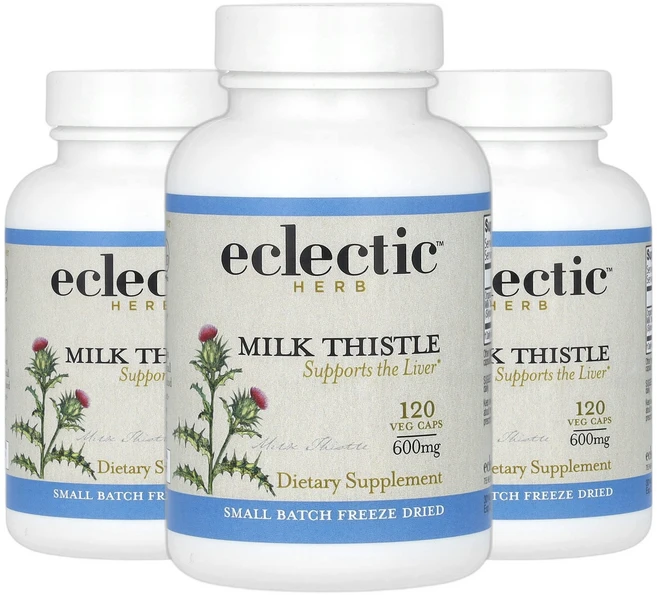 이클레틱허브 밀크시슬 동결 건조 실리마린 베지 캡슐 120정캡슐 1정당 600mg 2+1, 3개 - 쿠팡