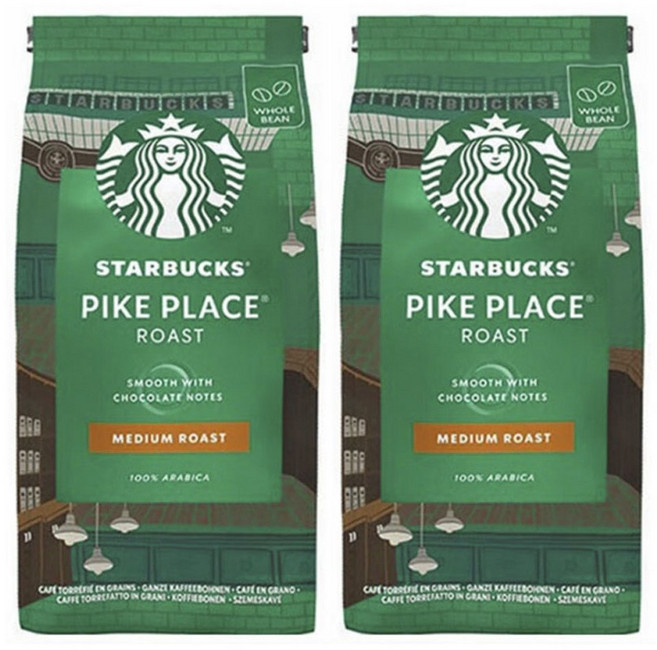 스타벅스 파이크 플레이스 로스트 미디엄 초콜릿 노트 (원두), 2개, 200g