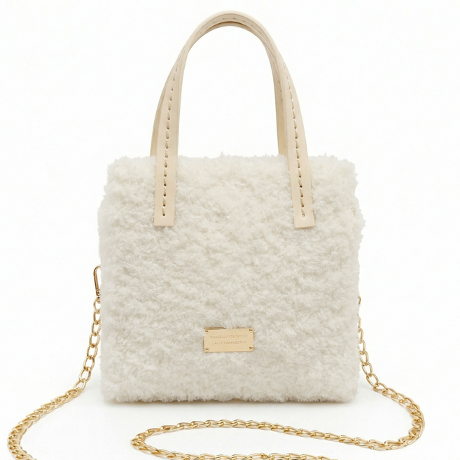 영상제공 샤샤벨 네트 공예 뽀글이 가방 만들기 diy 재료 세트, 화이트, 1개