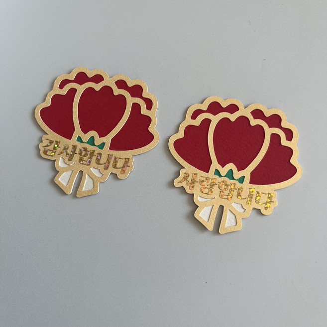 디어러브토퍼 카네이션 자석 브로치 어버이날 스승의날 기념일 감사합니다 사랑합니다 4입세트, 1세트, 문구
