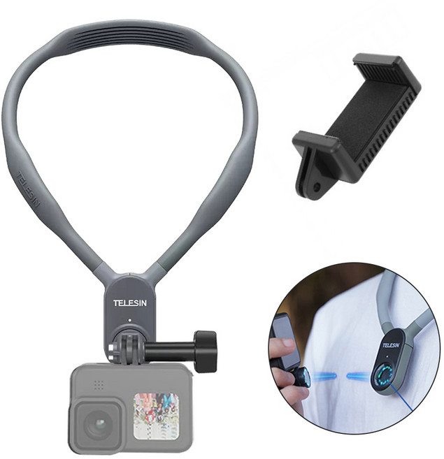 고프로 오즈모액션 넥마운트 목걸이 마그네틱 플렉시블 홀더 + 스마트폰 홀더, 고프로 플렉시블 넥마운트+스마트폰홀더, 1개