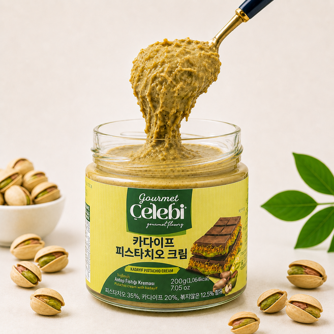 첼레비 카다이프 피스타치오 스프레드 두바이잼, 1개, 200g