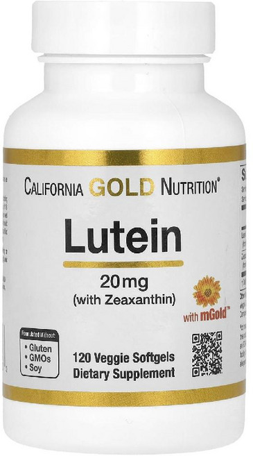 캘리포니아골드 뉴트리션 지아잔틴 함유 루테인 20mg 베지 소프트젤 120정, 1개