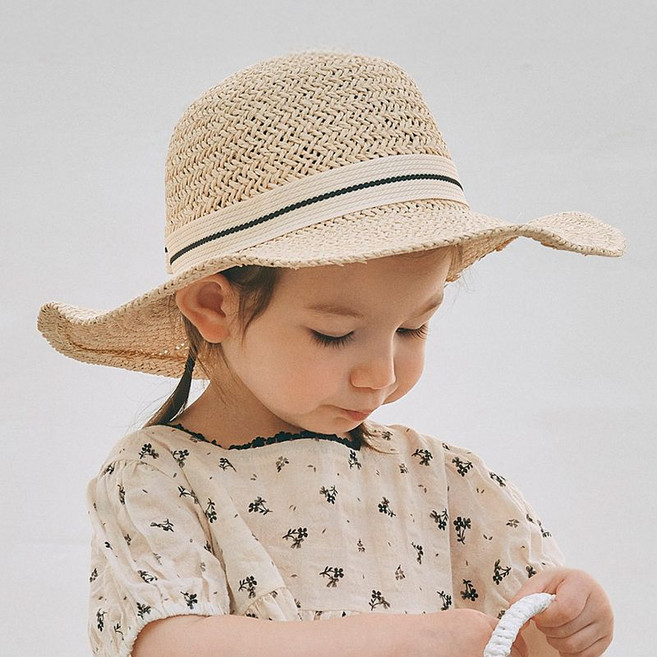 해피프린스 세르앙 아기 밀짚 썬햇