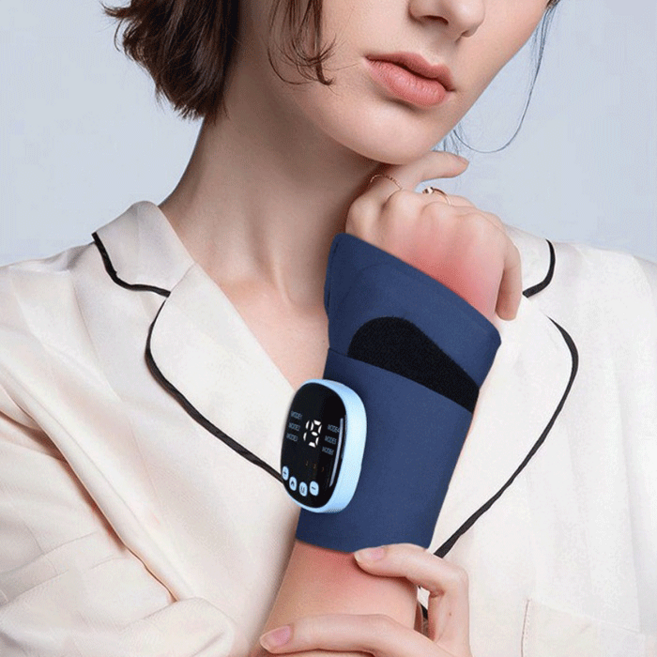 라이프엠디 EMS 저주파 온열 손목 보호대 마사지기 + 스프레이 공병 세트 안마 마사지 무선 충전식 휴대용 맛사지기, 네이비, LMD059L, 1개