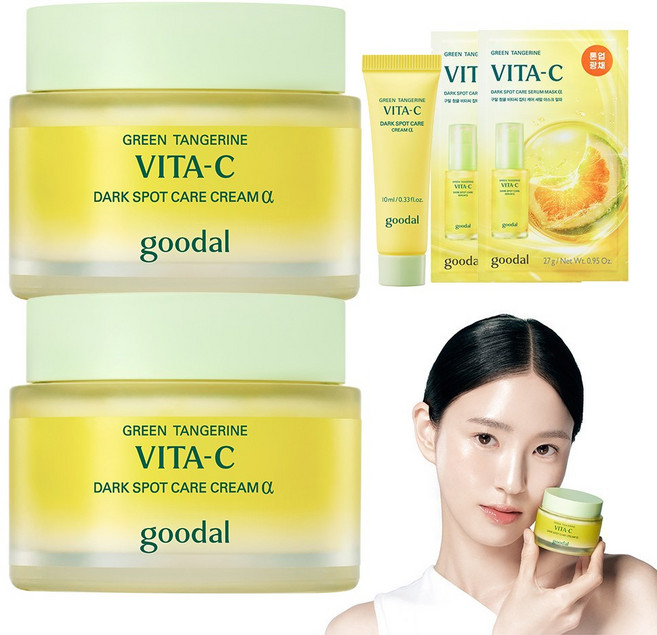 [1+1] 구달 청귤 비타C 잡티 케어 크림 알파 75ml (크림10ml+마스크팩2매 증정), 2개