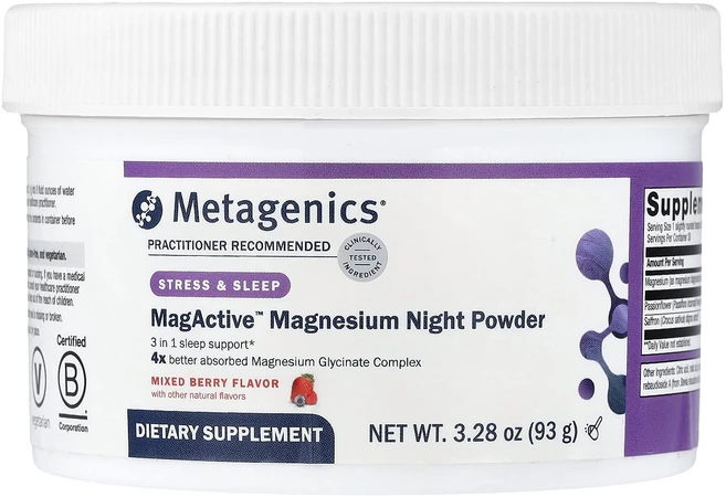 몸관리하세요 겨울입니다 Metagenics MagActive™ 마그네슘 나이트 파우더 믹스 베리 93g(3.28oz) 특별관리진행, MetagenicsMagActive마그네슘나이트파우더믹, 93g, 1 - 쿠팡