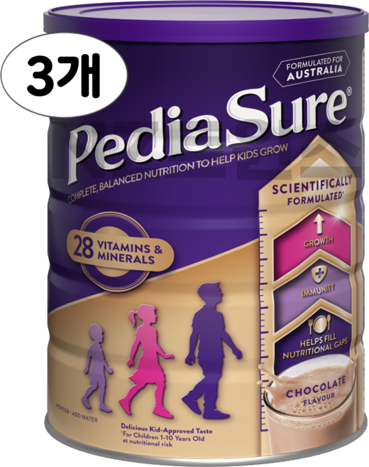 페디아슈어 키즈 그로우 초코 파우더 쉐이크, 3개, 850g