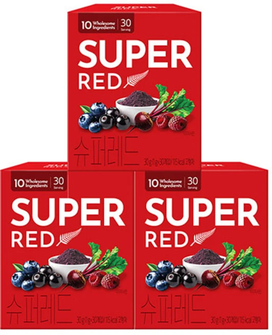[본사직영]마타카나 슈퍼레드 슈퍼푸드 뉴질랜드산 오가닉 10가지 레드푸드 분말 폴리페놀, 30g, 3개 - 쿠팡