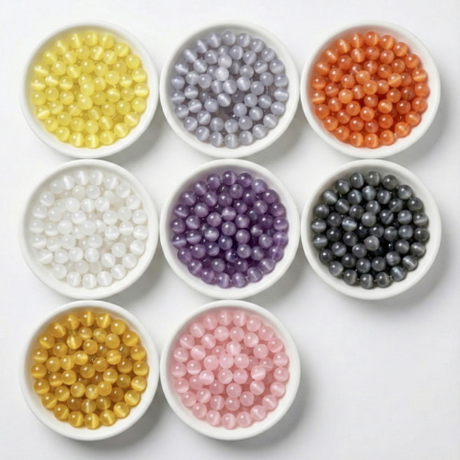 조약돌 비즈 캣츠아이 비즈 묘안석 천연석 반지 팔찌 만들기 원석