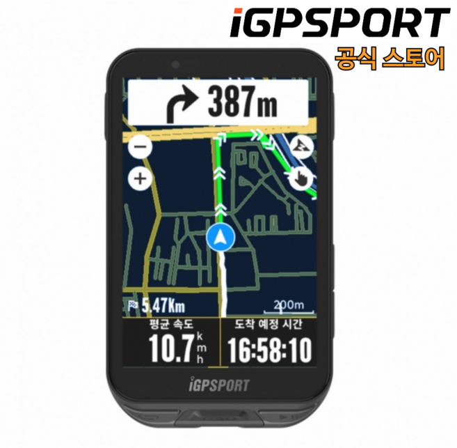 iGPSPORT iGS800 자전거 터치스크린 내비게이션 GPS 속도계, 1개, 블랙