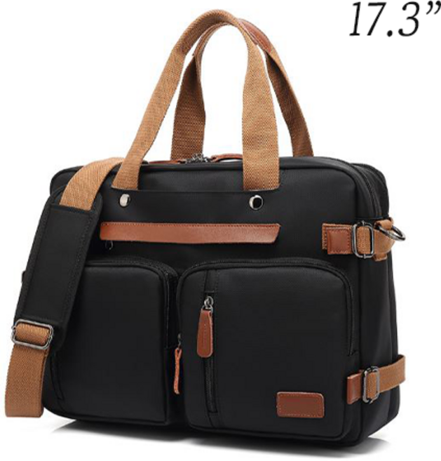 스마일유 백팩겸 크로스백 노트북 가방, 블랙, 1개