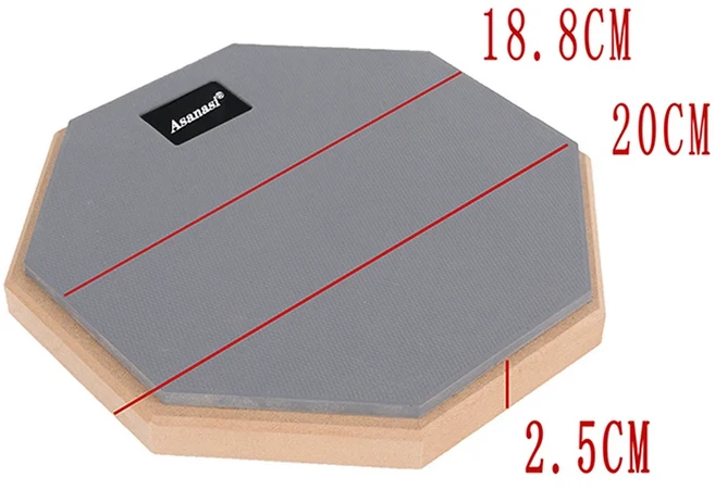 조정 가능한 스탠드가있는 8 인치 고무 드럼 연습 초보자를위한 충격 흡수 훈련, 01 Grey, 01 빠른